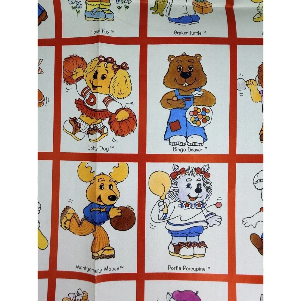 Vtg 1984 American Greetings Get Along Gang Animal Characters New Gift Wrap